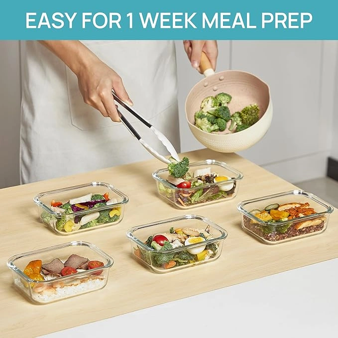 22oz Glass Meal Prep Container Set - Image 2
