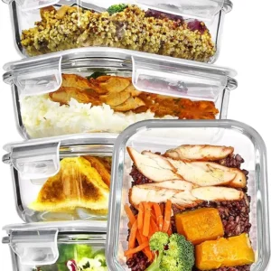22oz Glass Meal Prep Container Set