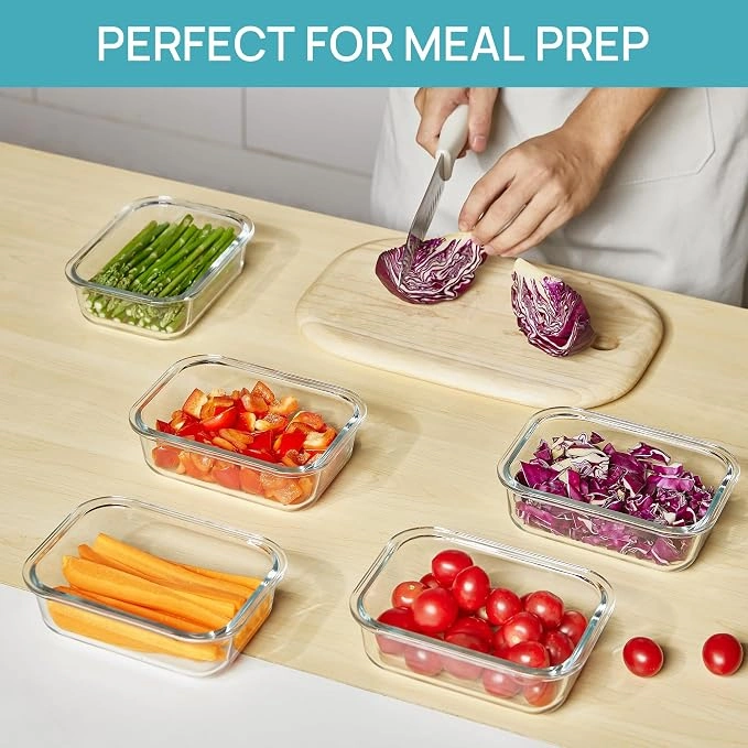 22oz Glass Meal Prep Container Set - Image 4