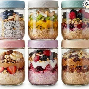 Glass Overnight Oats Jar Set