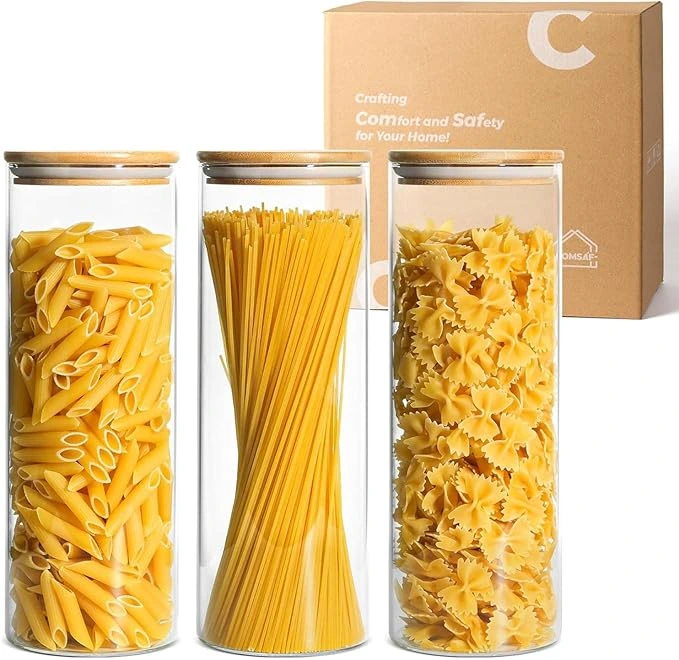 Glass Pasta Storage Jar Set